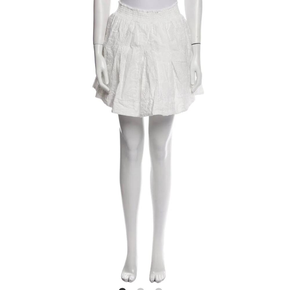 White Mini Skirt - Lightweight Tiered Casual Skirt